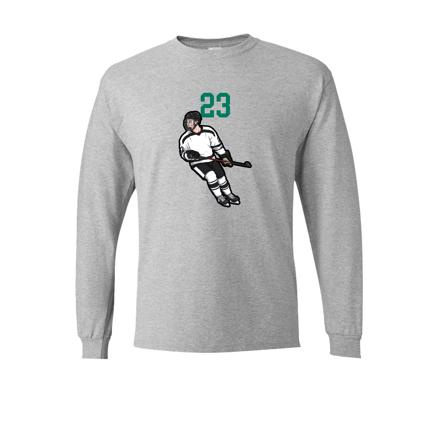Long Sleeve Tee — Number Top in Grey