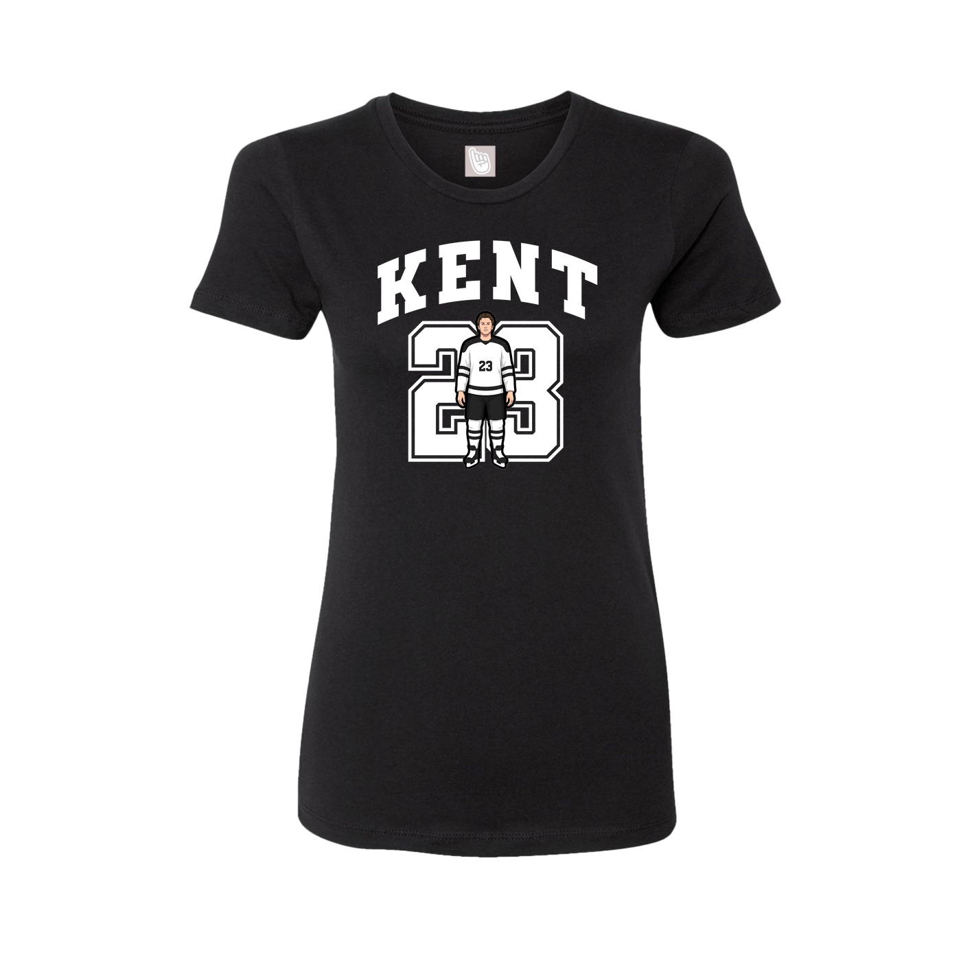 Fitted Women's Tee — Number in Black