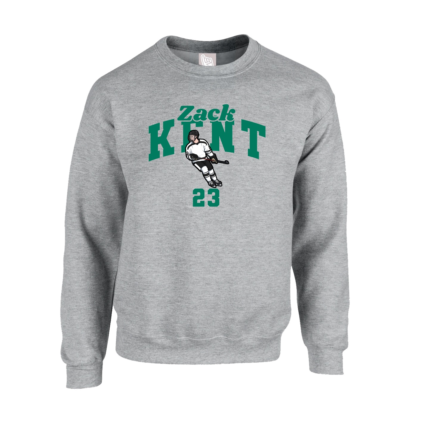 Fleece Crew — Signature Arch in Grey