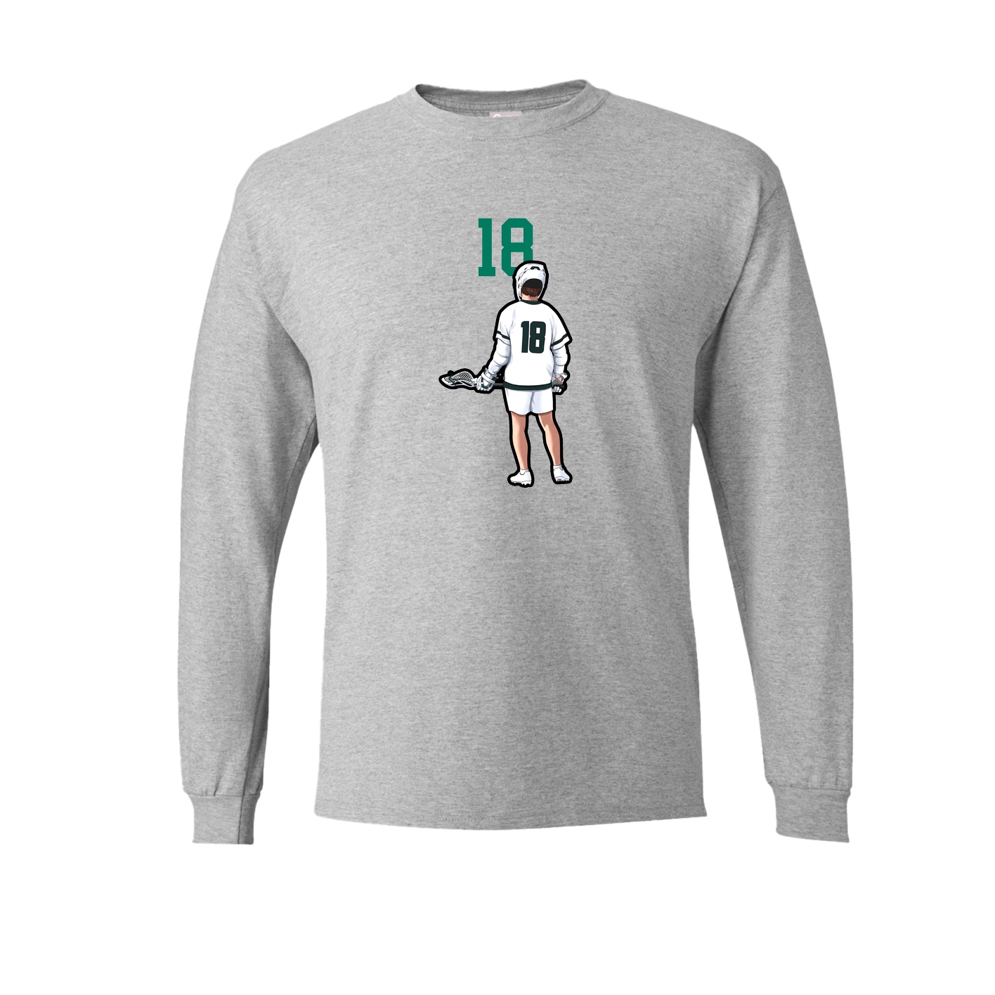 Long Sleeve Tee — Number Top in Grey