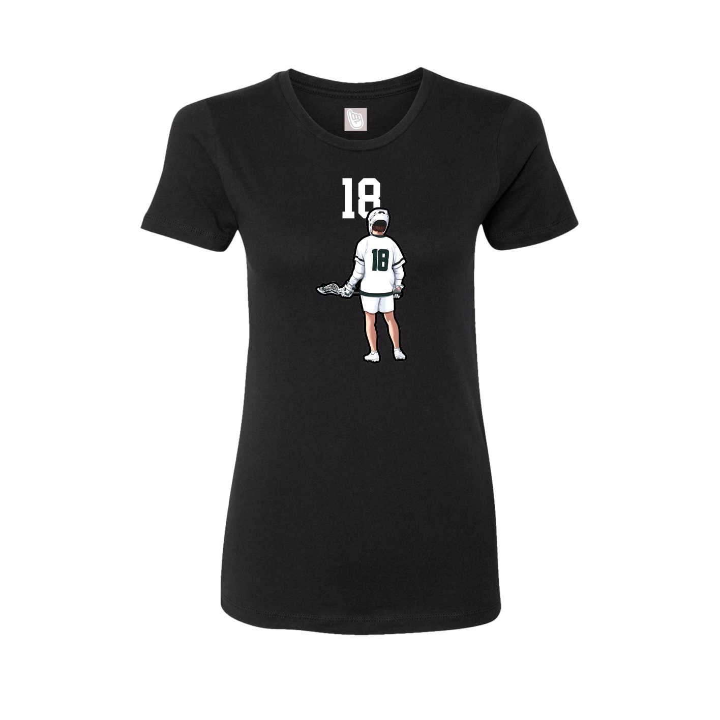 Fitted Women's Tee — Number Top in Black