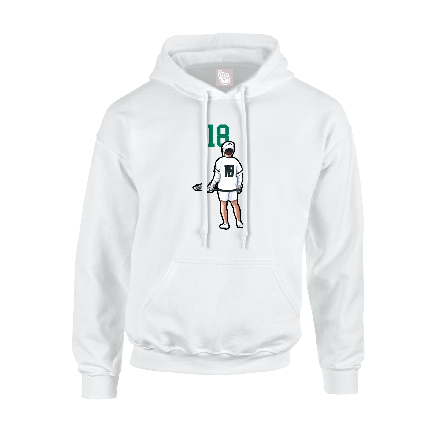Youth Hoodie — Number Top in White
