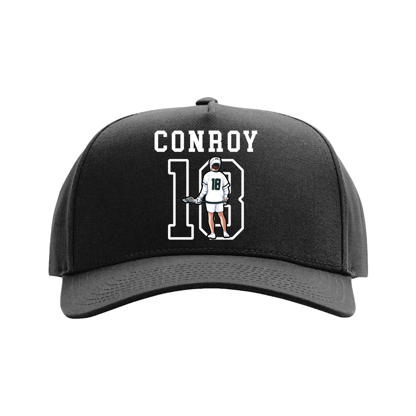 Full Fabric Five-Panel Champ Cap — Shirsey in Black