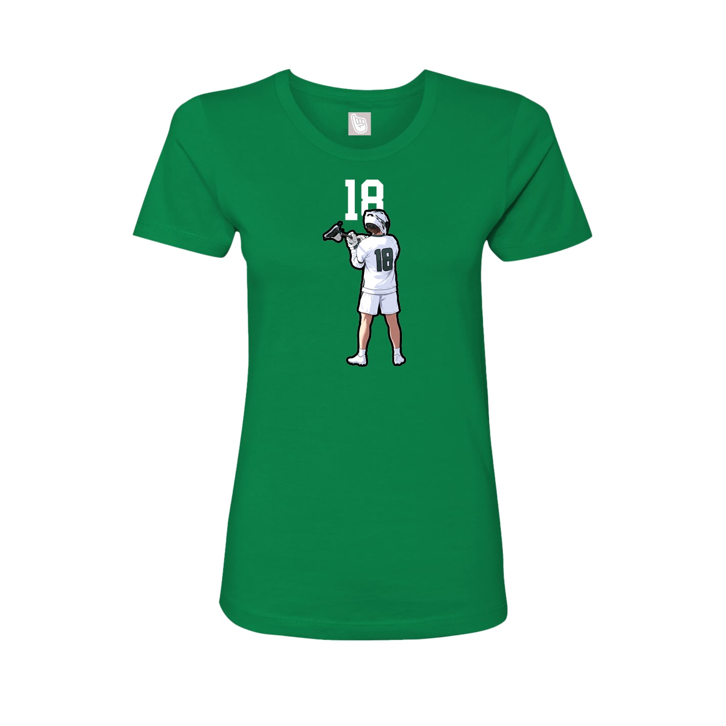 Fitted Women's Tee — Number Top in Green