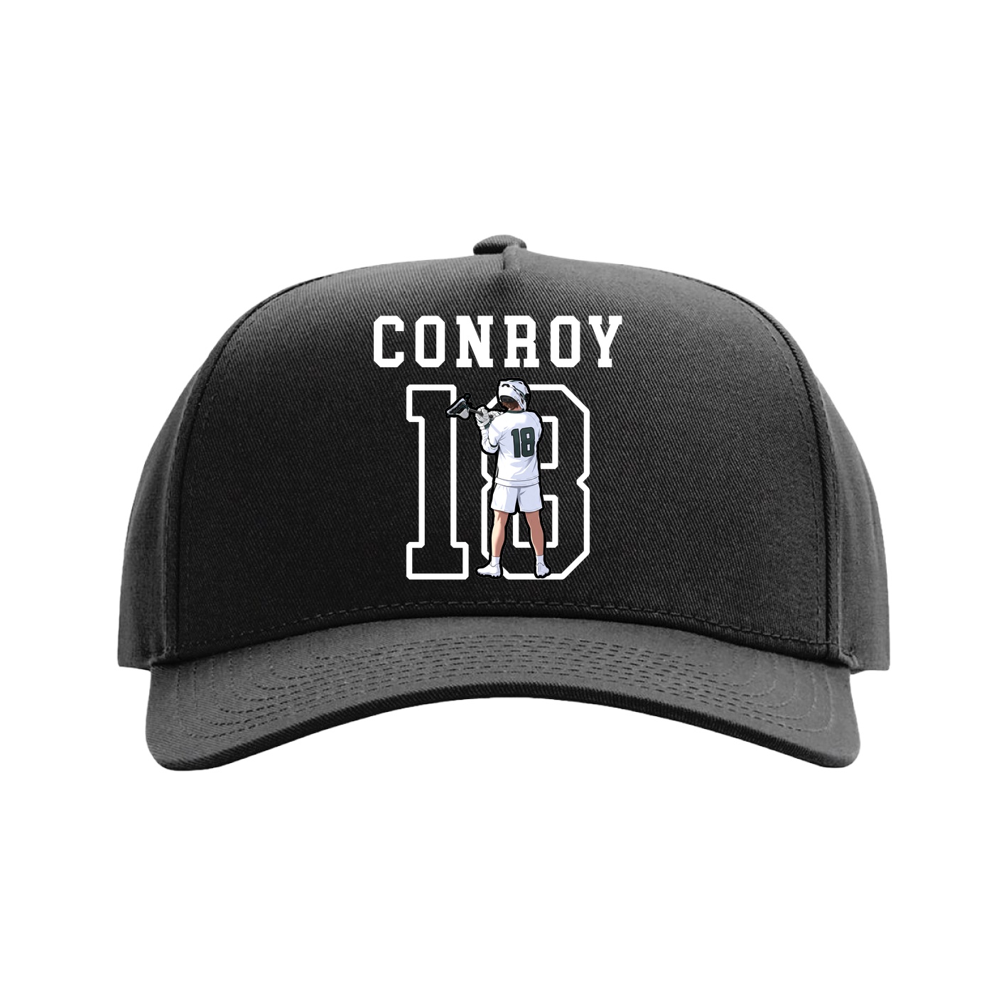 Full Fabric Five-Panel Champ Cap — Shirsey in Black