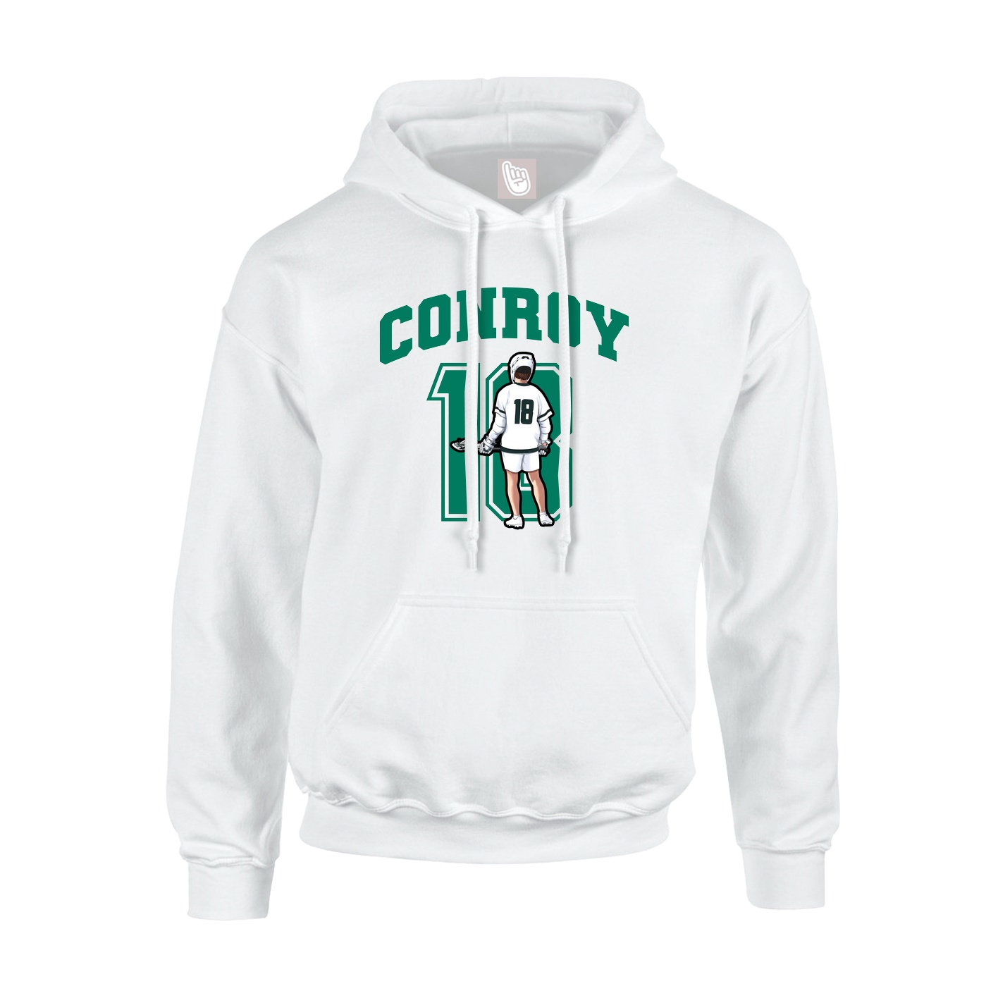 Hoodie — Number in White