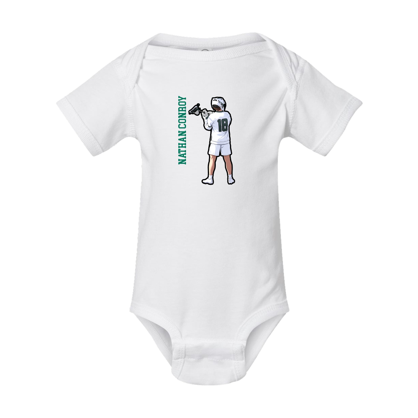 Baby Onesie — Name Vertical in White