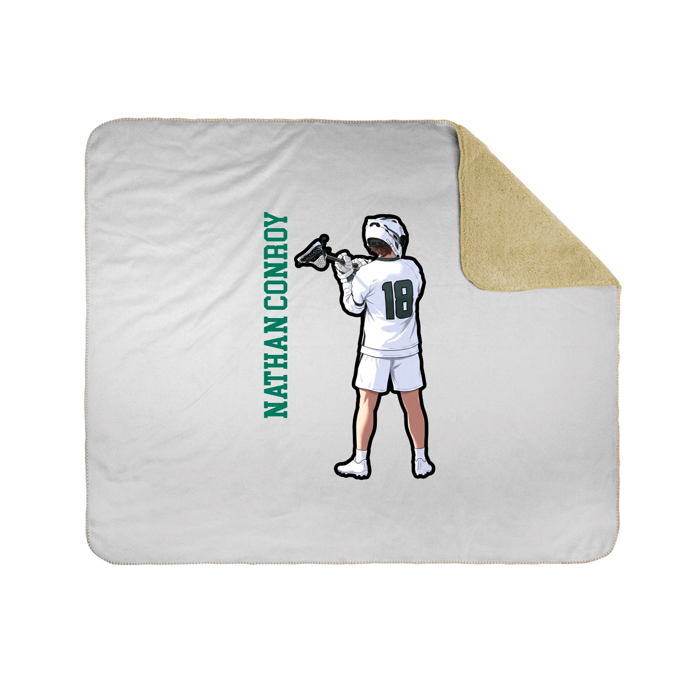 Throw Blanket — Name Vertical in White