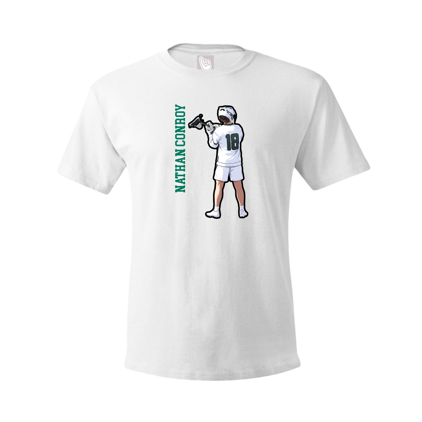 Youth Tee — Name Vertical in White