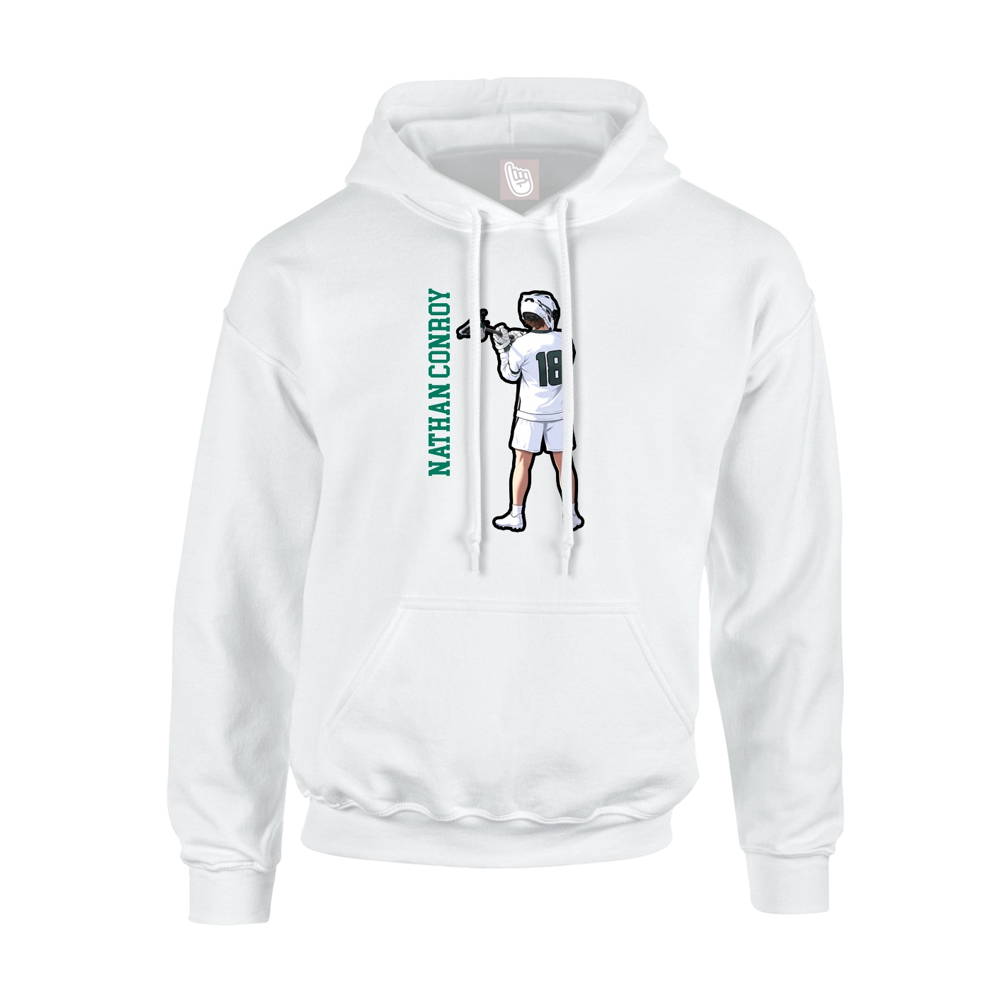 Hoodie — Name Vertical in White