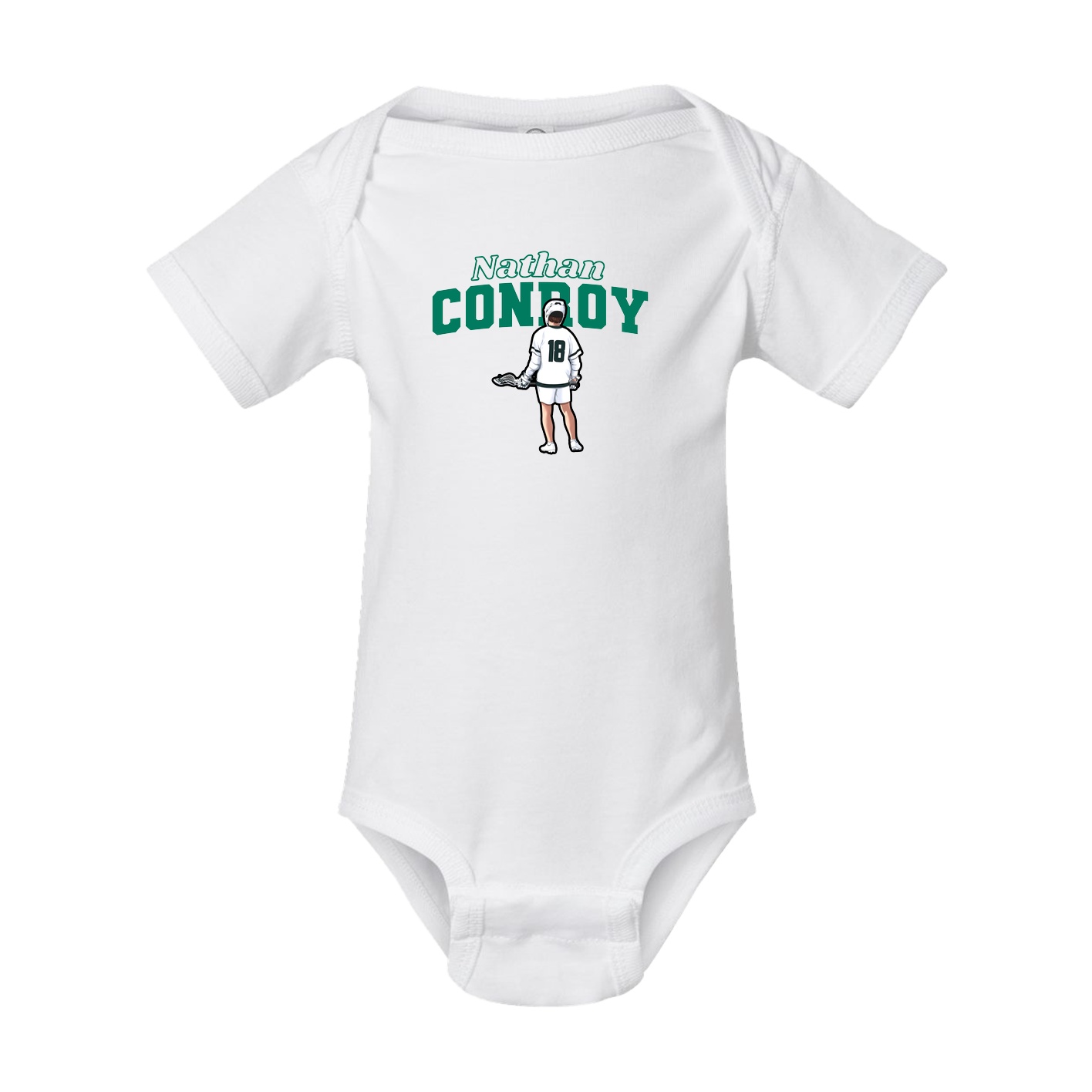 Baby Onesie — Name Arch in White