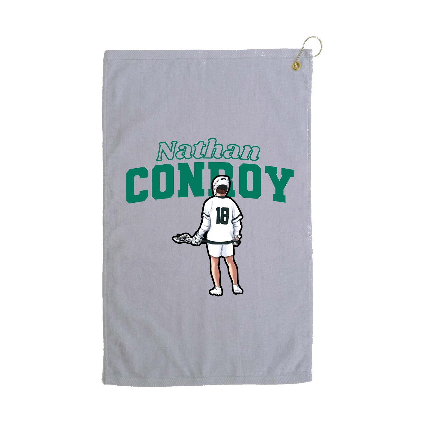 Golf Towel — Name Arch in Grey