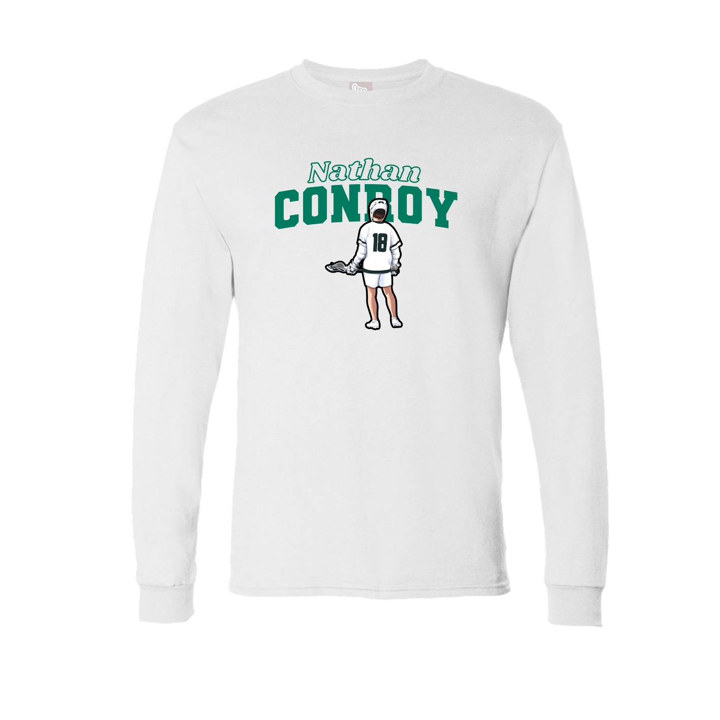 Long Sleeve Tee — Name Arch in White