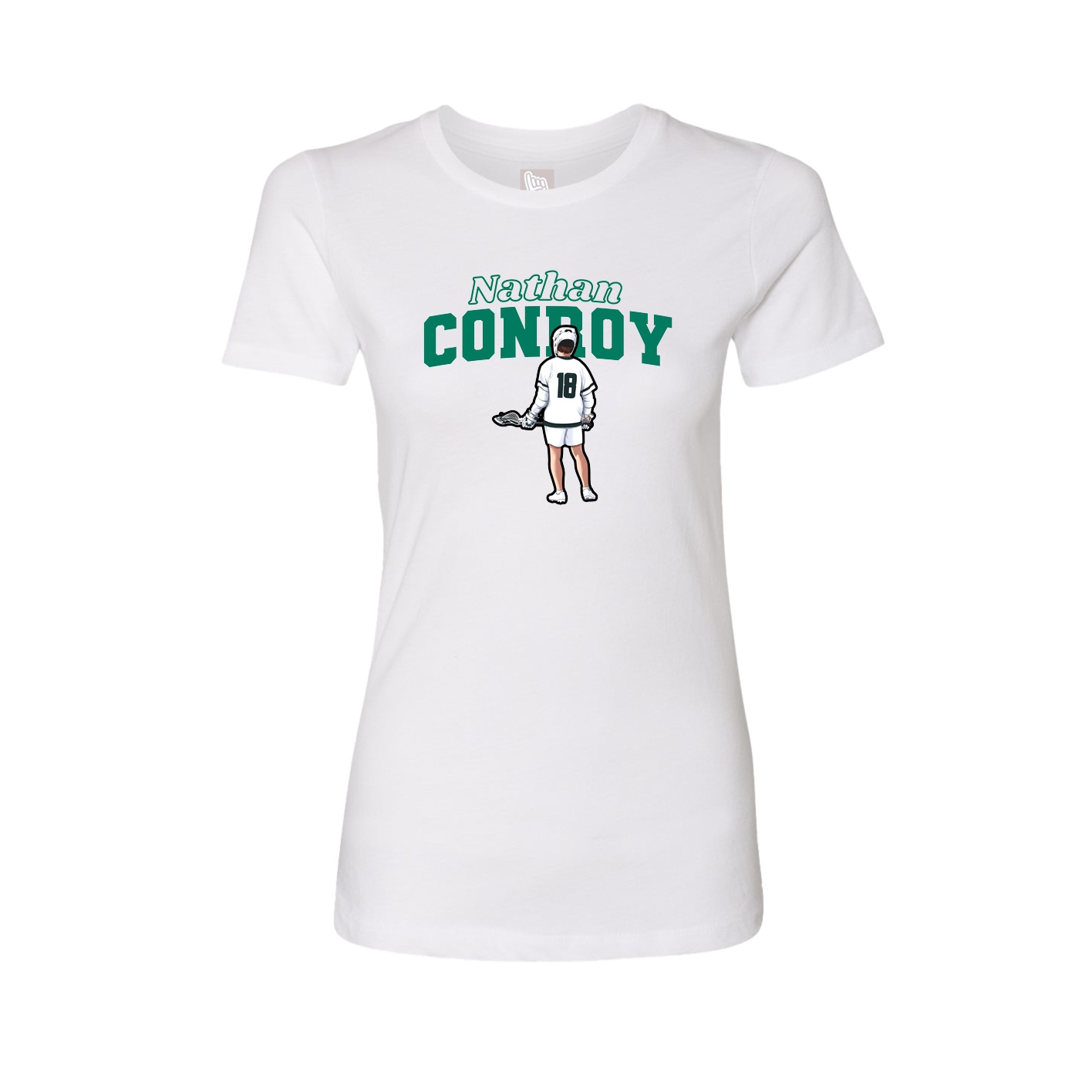 Fitted Women's Tee — Name Arch in White