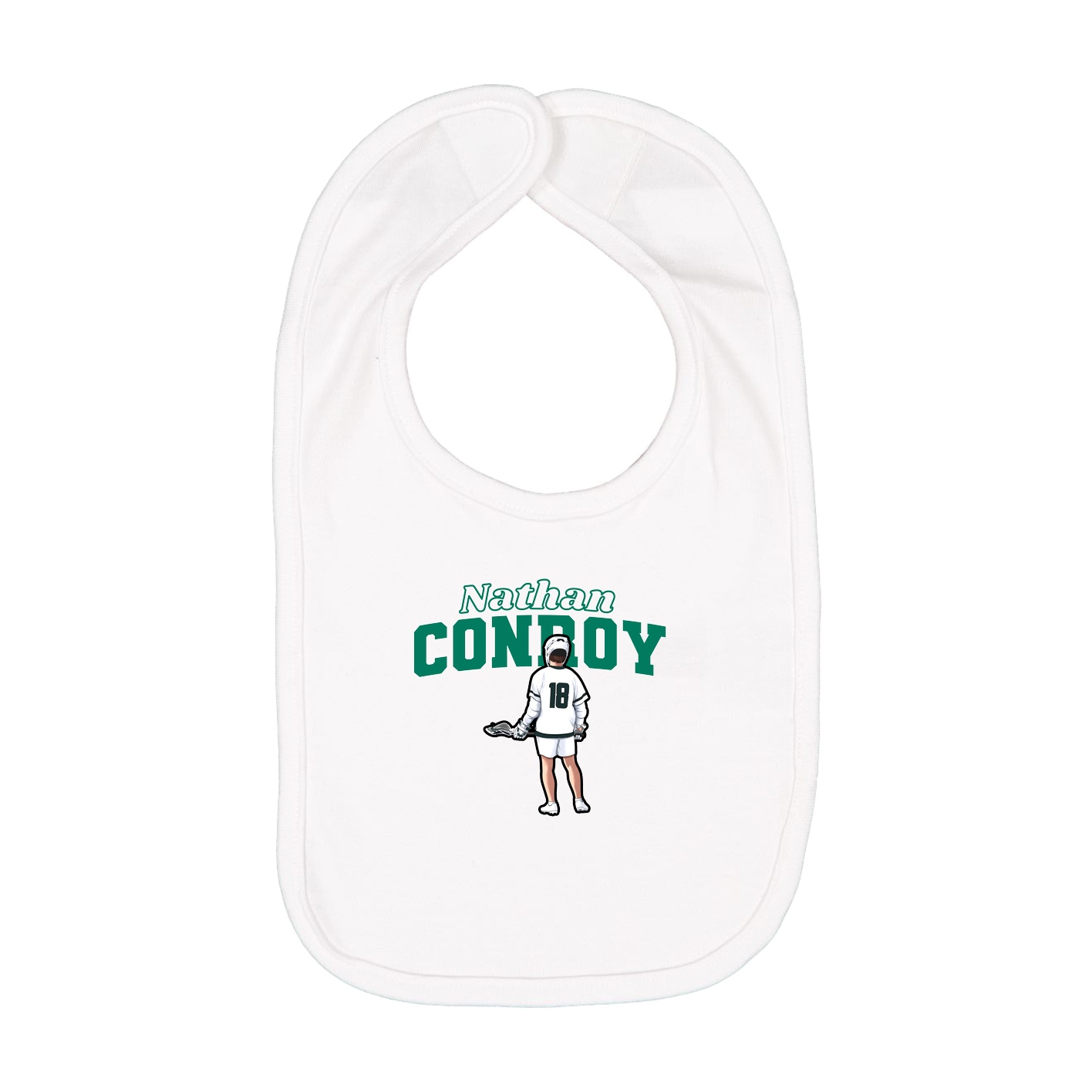 Infant Bib — Name Arch in White