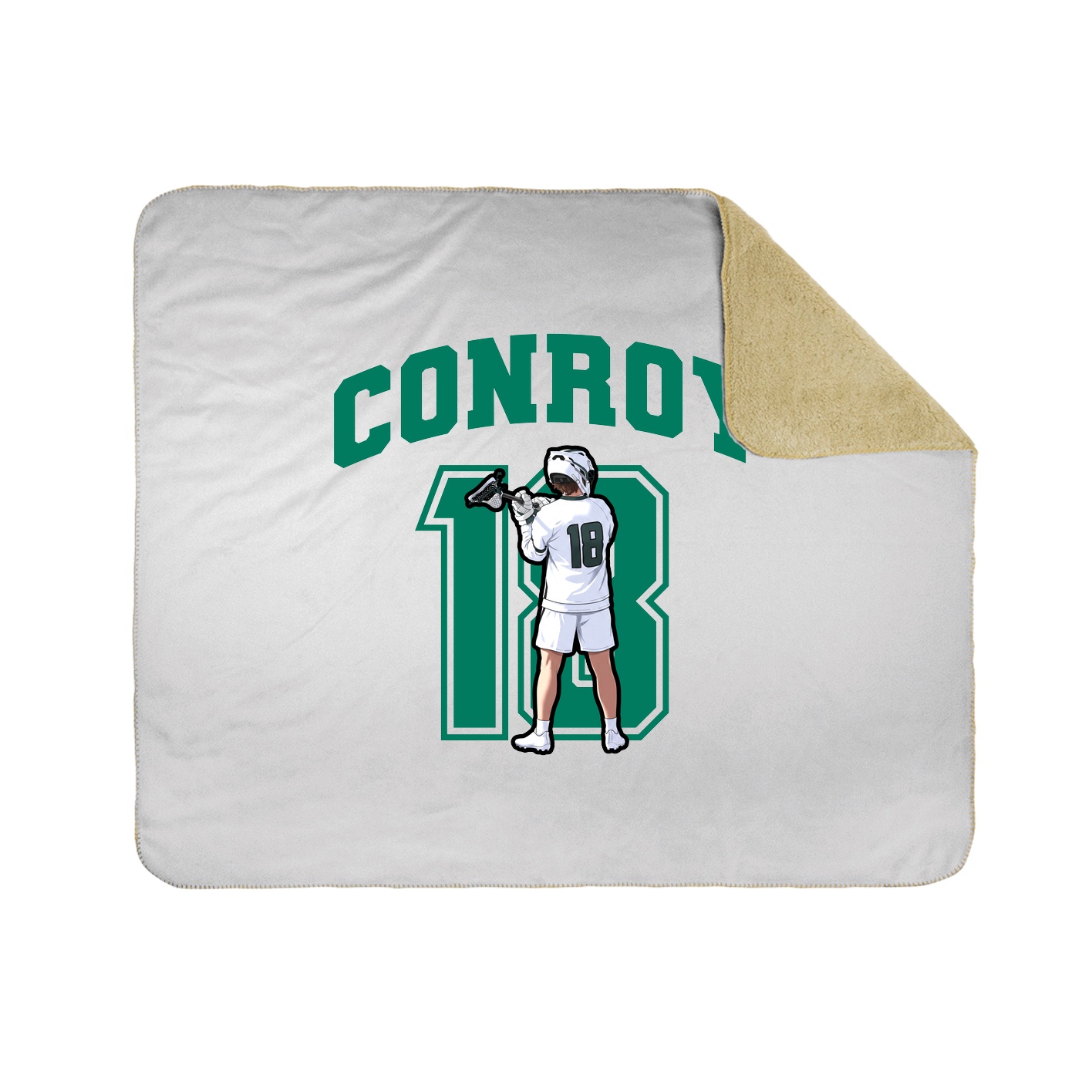 Throw Blanket — Number in White