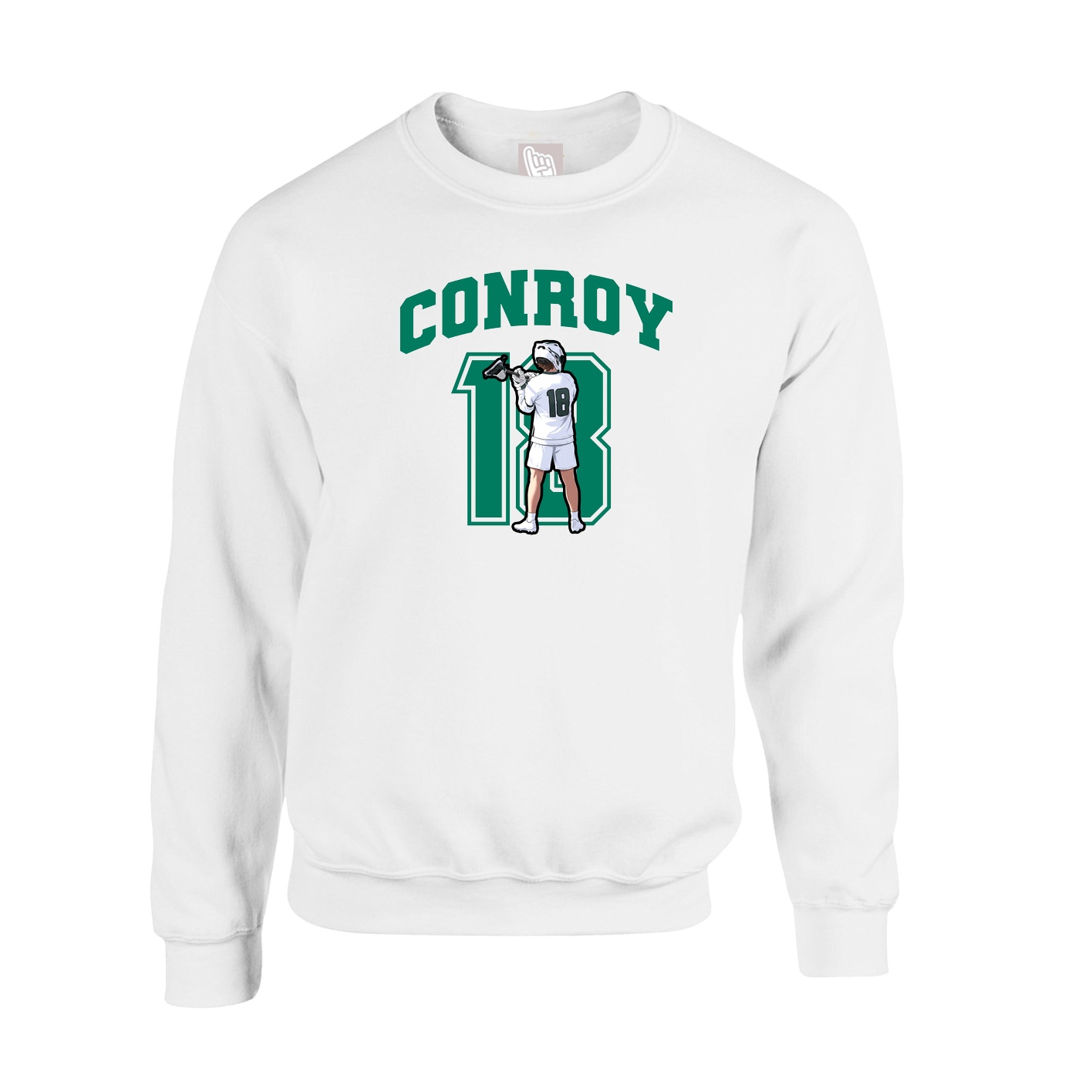 Fleece Crew — Number in White