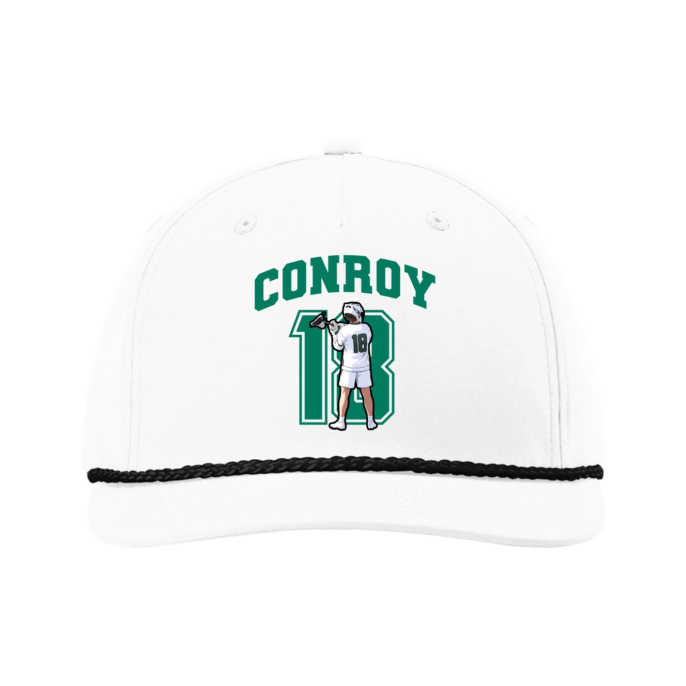 Five-Panel Classic Rope Cap — Number in White