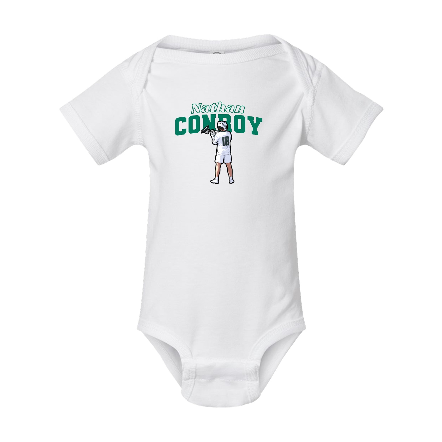 Baby Onesie — Name Arch in White