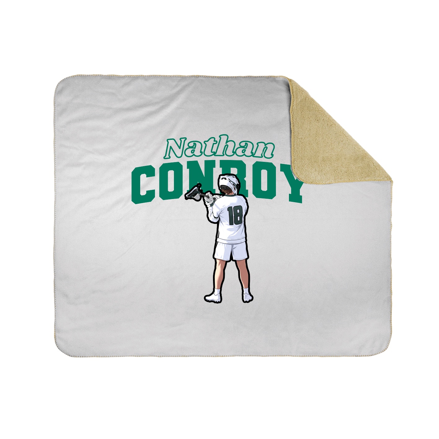 Throw Blanket — Name Arch in White