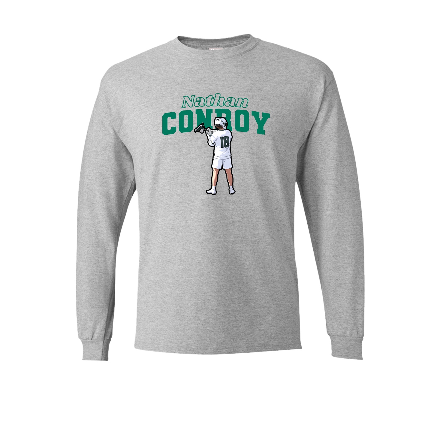 Long Sleeve Tee — Name Arch in Grey