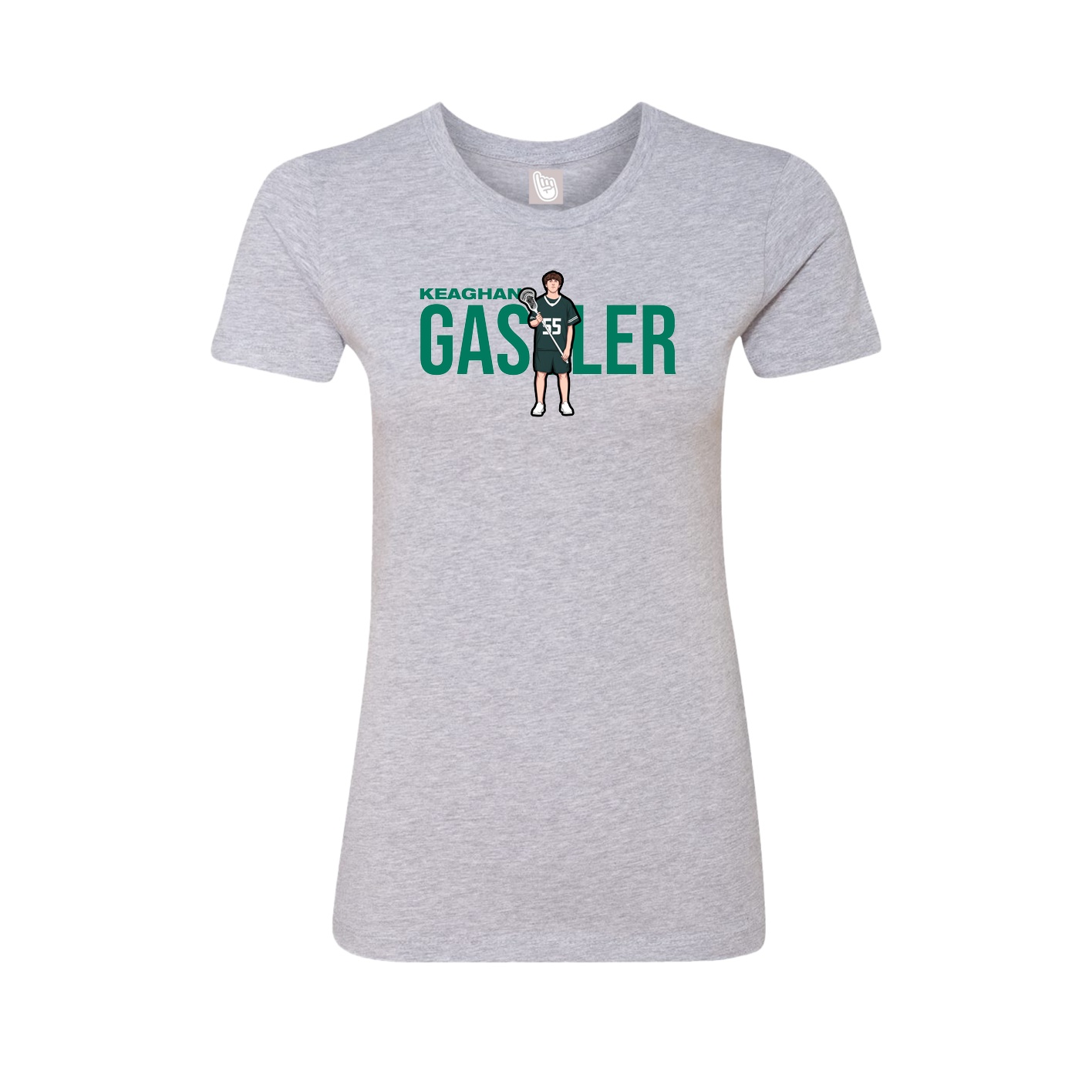 Fitted Women's Tee — Player Name in Grey
