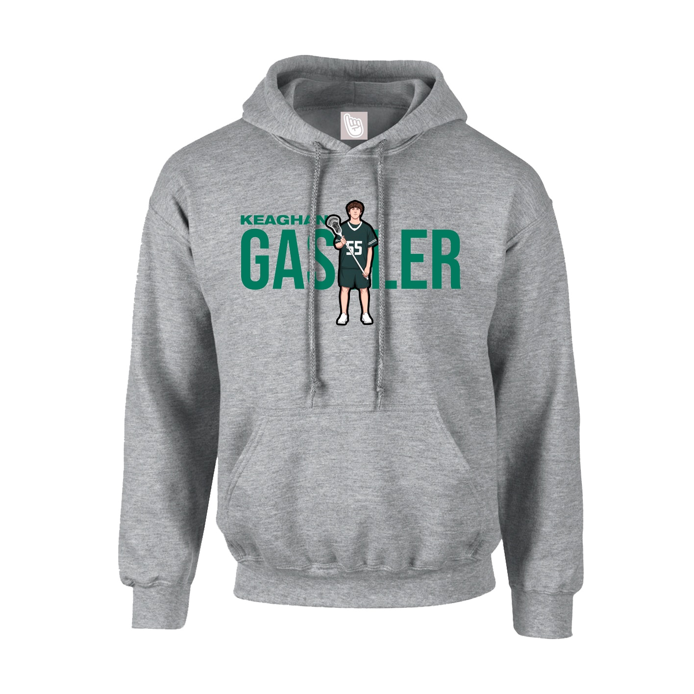 Hoodie — Player Name in Grey