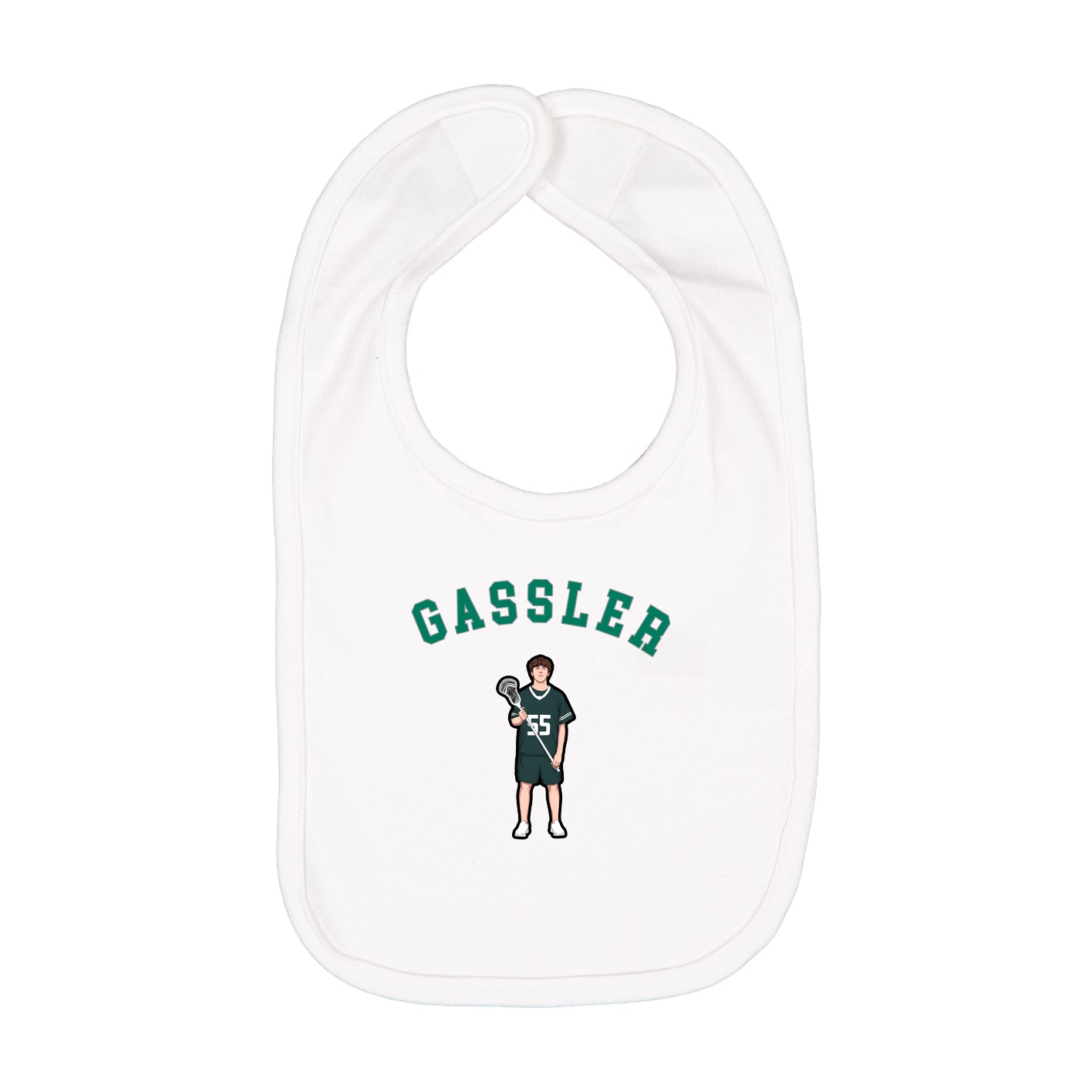 Infant Bib — Shirsey Arch in White