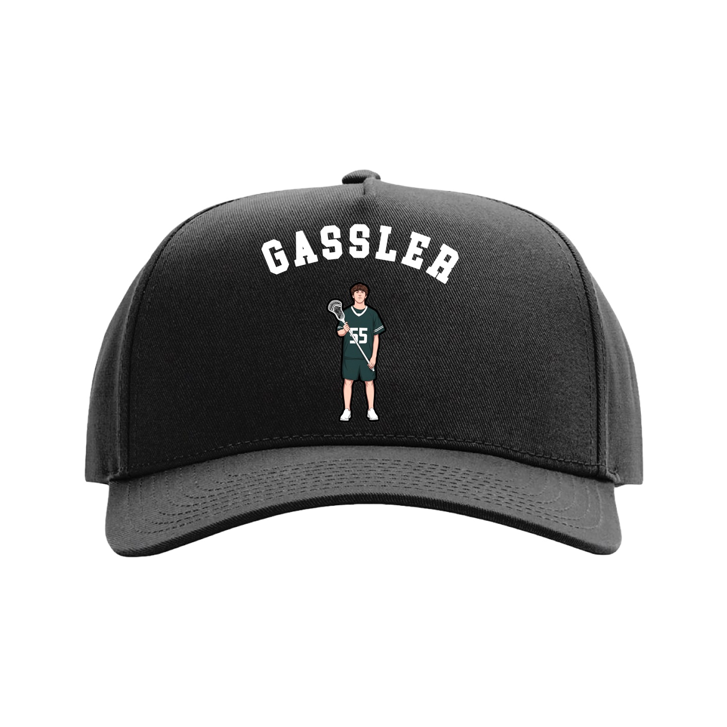 Full Fabric Five-Panel Champ Cap — Shirsey Arch in Black