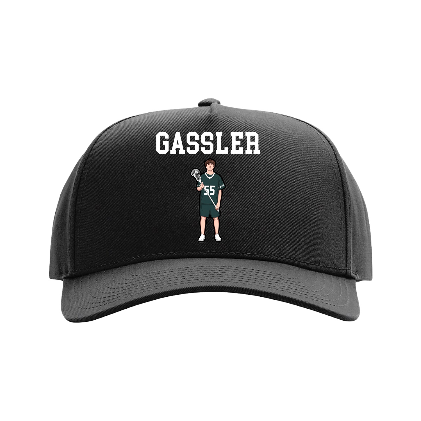Full Fabric Five-Panel Champ Cap — Shirsey in Black