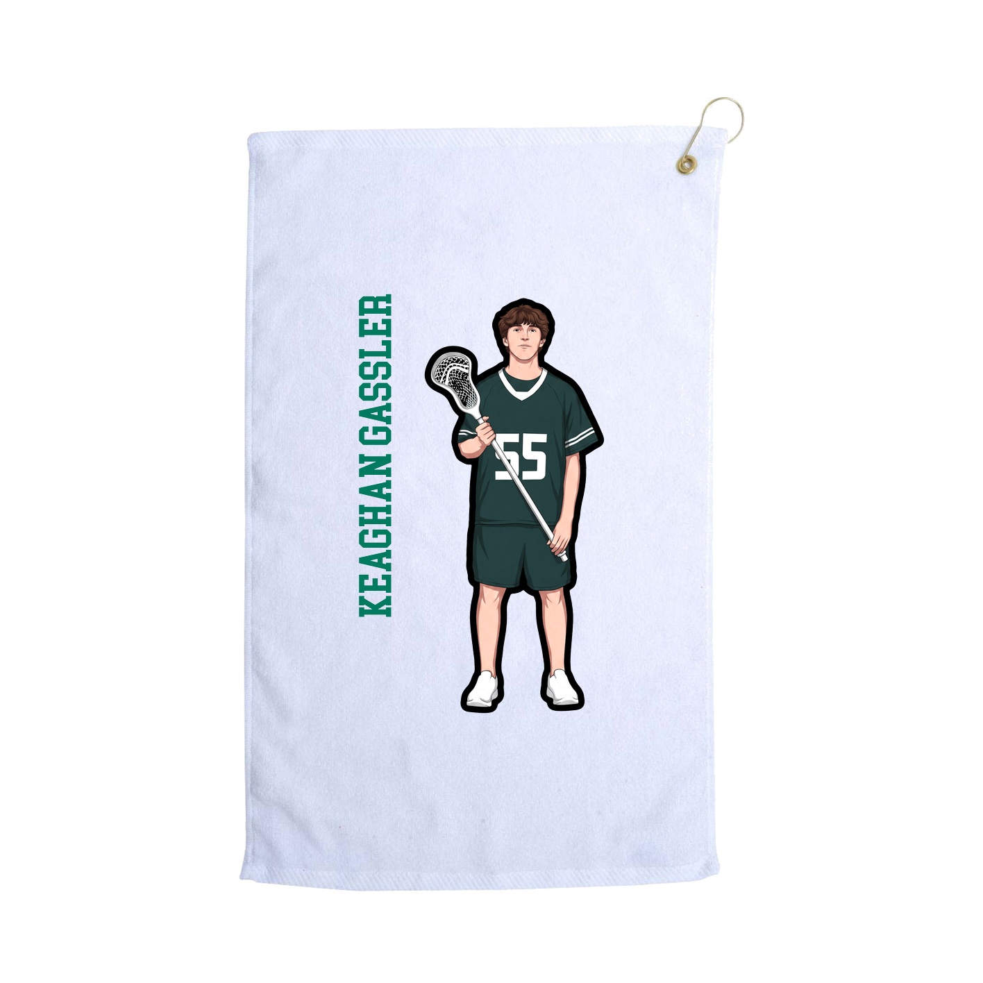 Golf Towel — Name Vertical in White