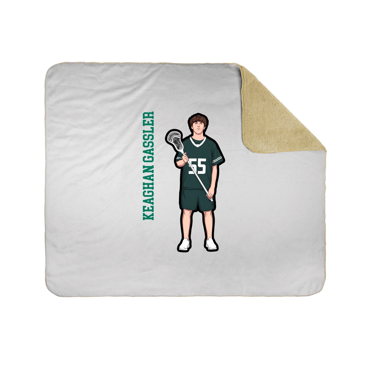 Throw Blanket — Name Vertical in White