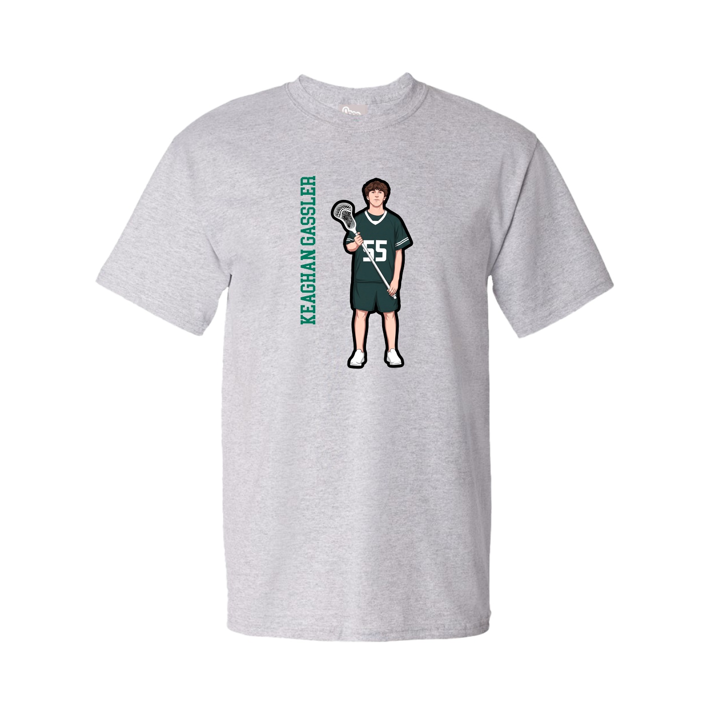 Tee — Name Vertical in Grey
