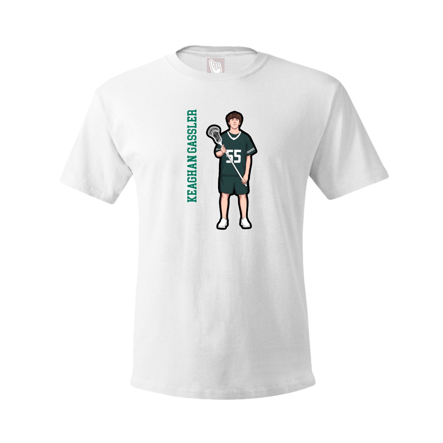 Youth Tee — Name Vertical in White