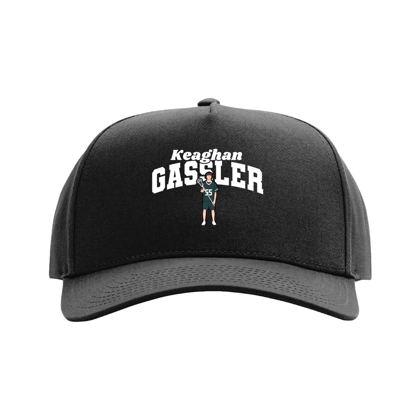 Full Fabric Five-Panel Champ Cap — Signature Arch in Black