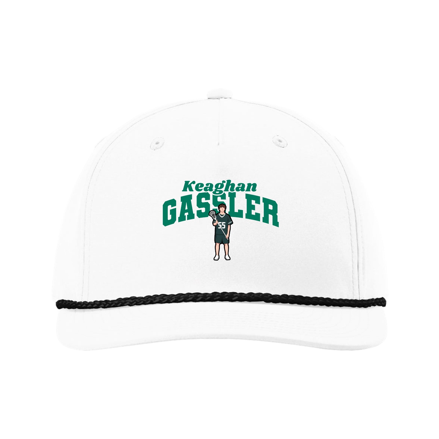 Five-Panel Classic Rope Cap — Signature Arch in White