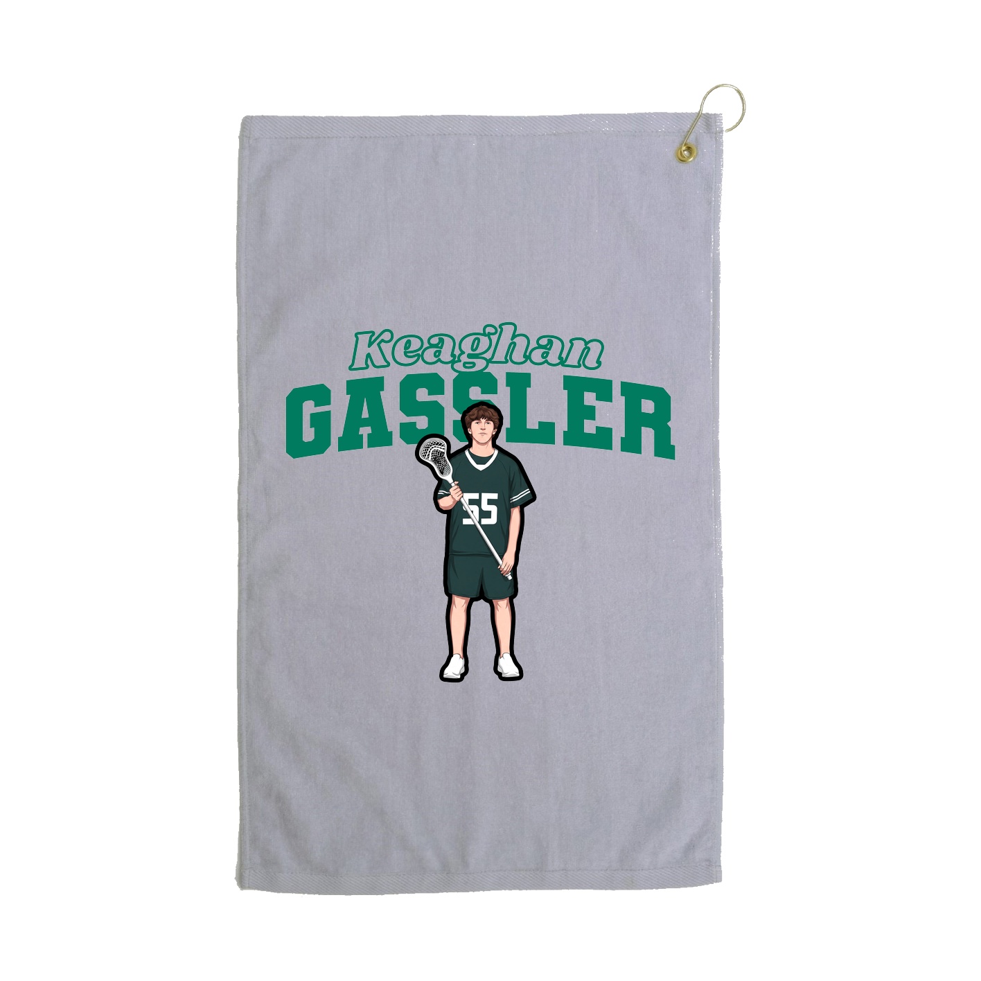 Golf Towel — Name Arch in Grey