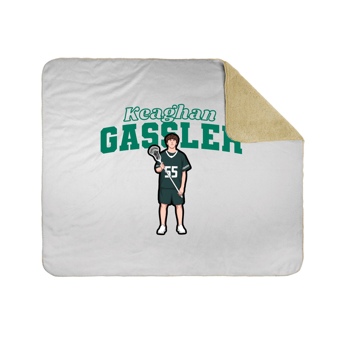 Throw Blanket — Name Arch in White
