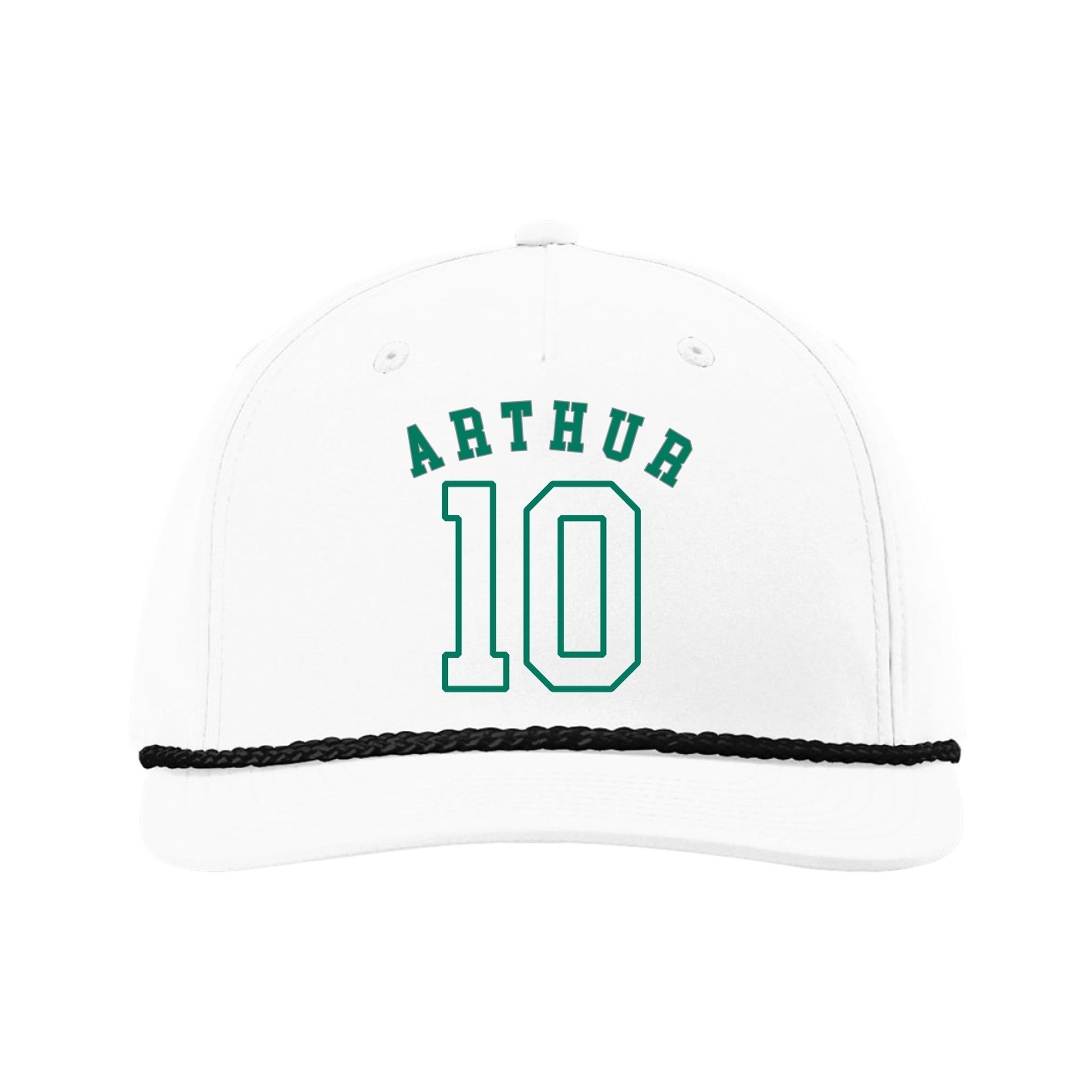Five-Panel Classic Rope Cap — Shirsey Arch in White