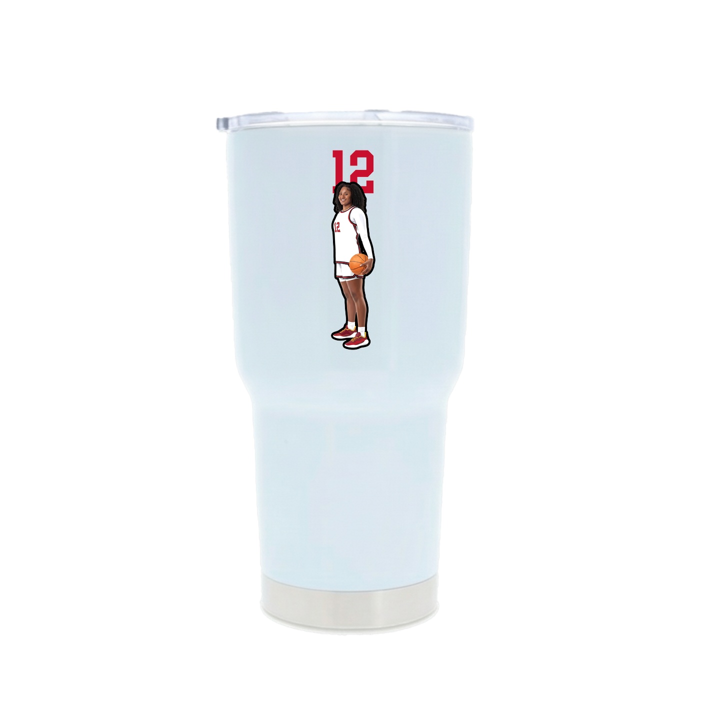 30oz Stainless Steel Tumbler — Number Top in White