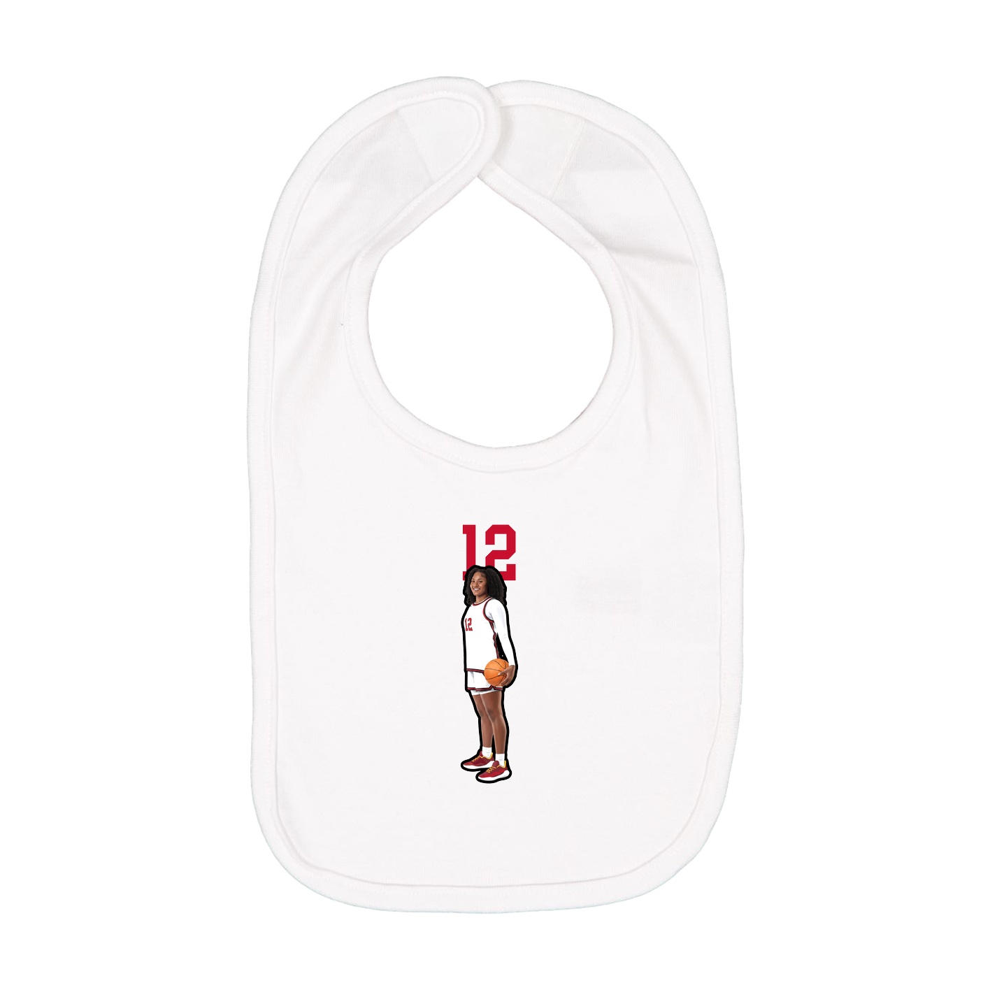 Infant Bib — Number Top in White