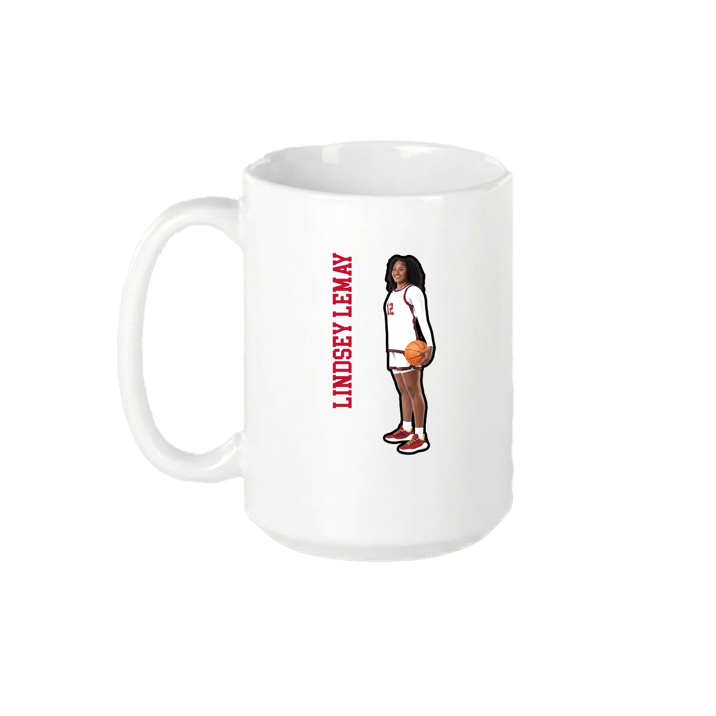 15oz Coffee Mug — Name Vertical in White
