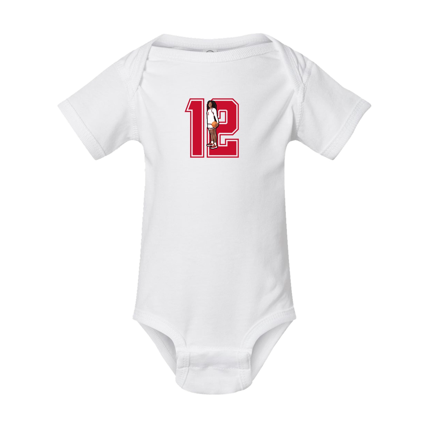 Baby Onesie — Number in White