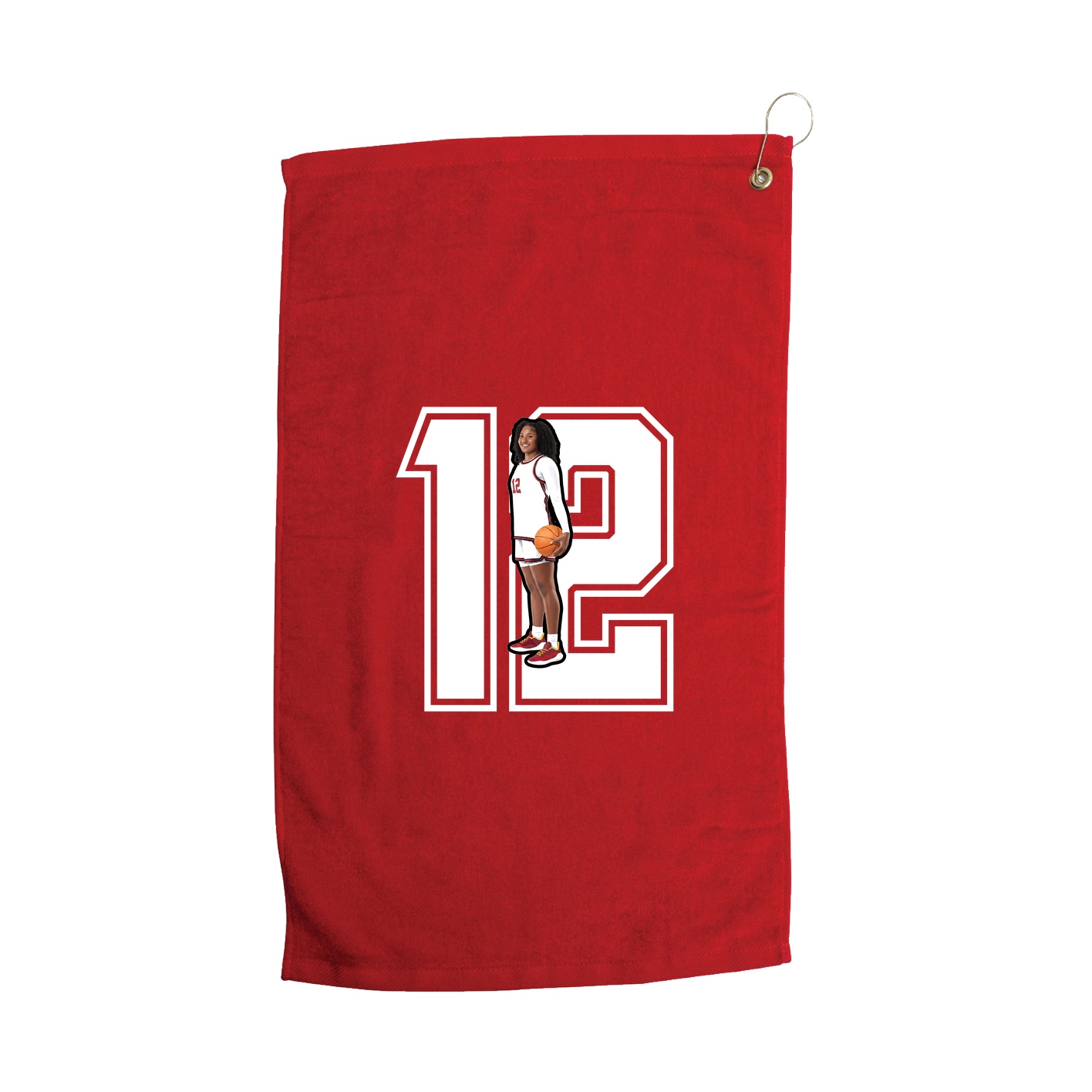 Golf Towel — Number in Red