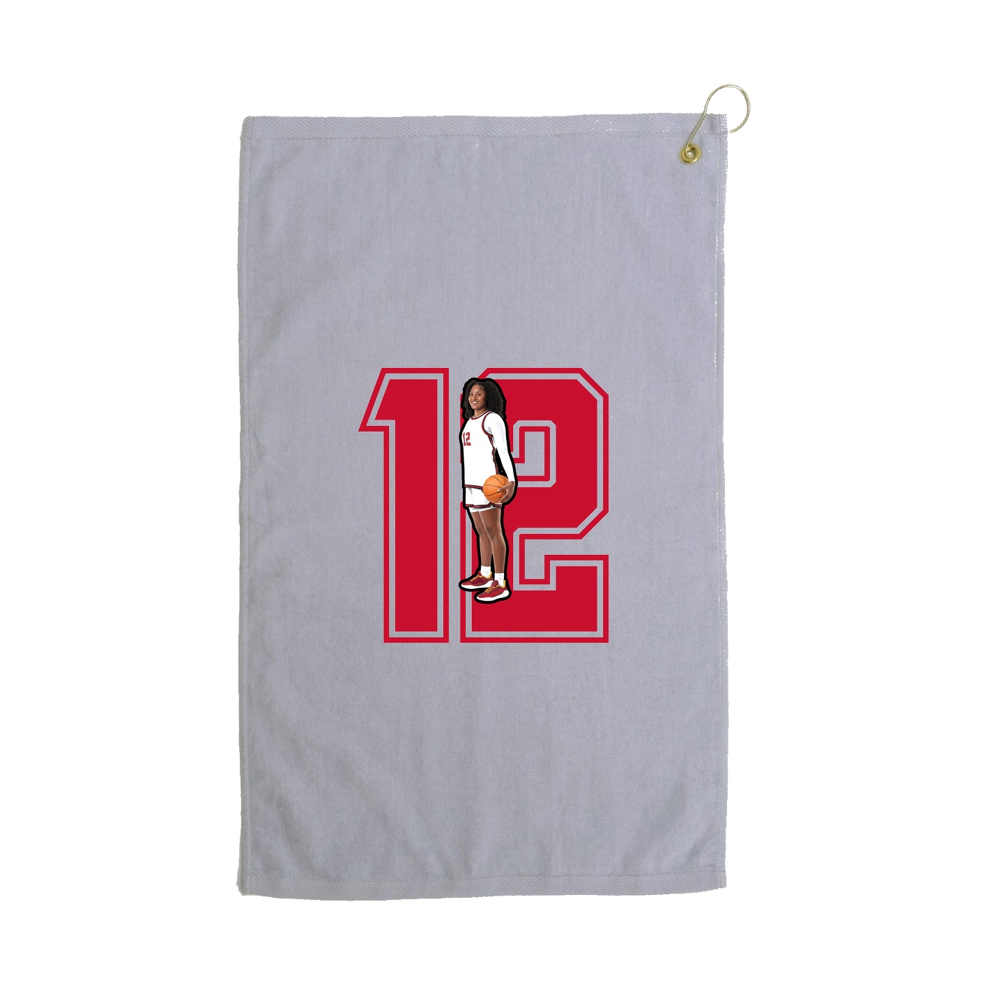 Golf Towel — Number in Grey