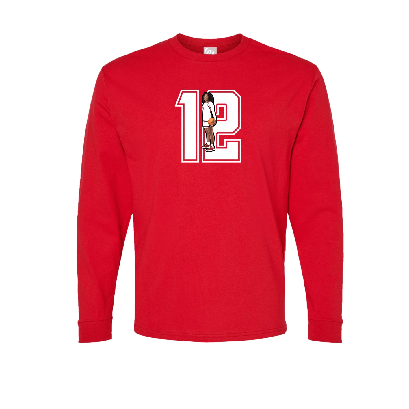 Long Sleeve Tee — Number in Red