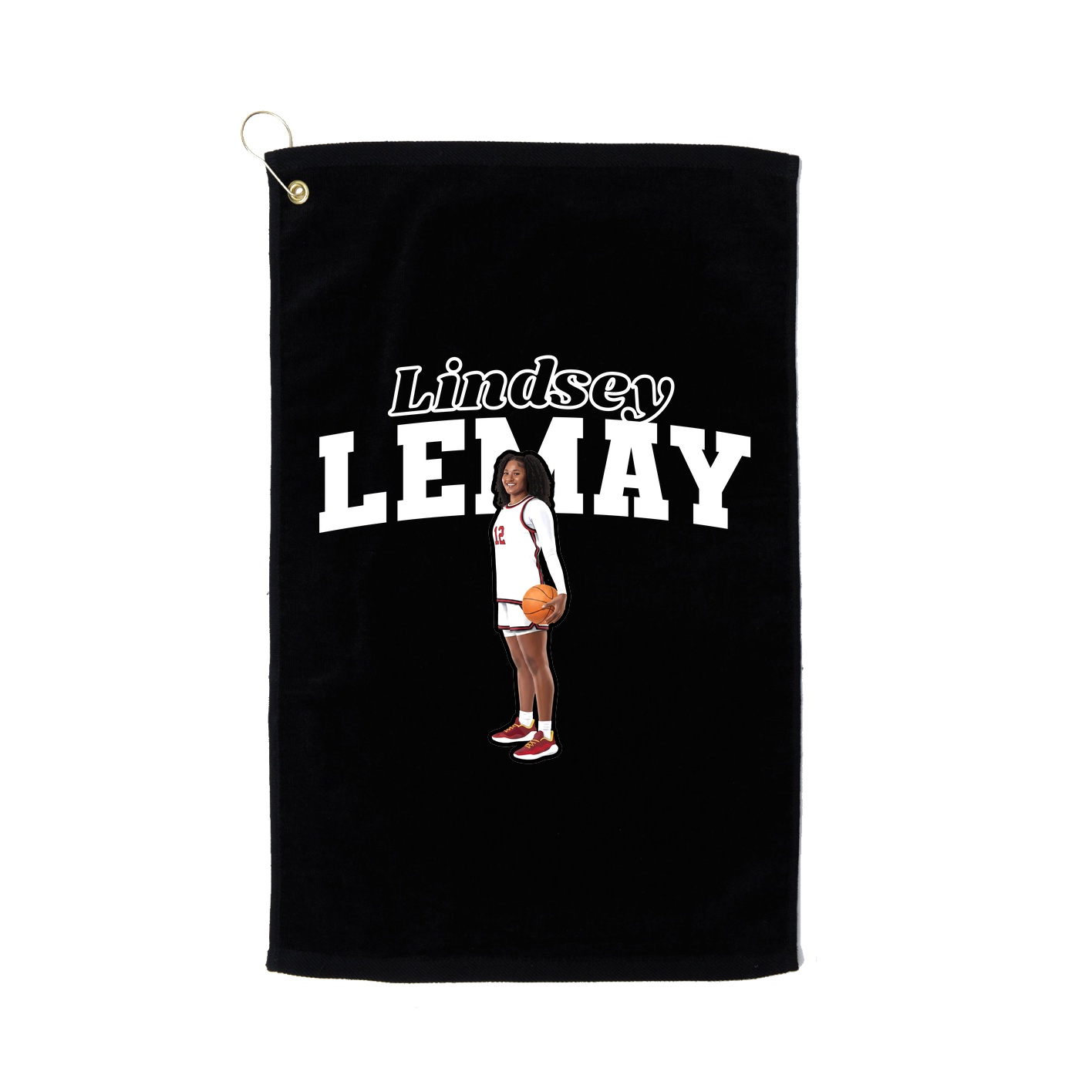 Golf Towel — Name Arch in Black