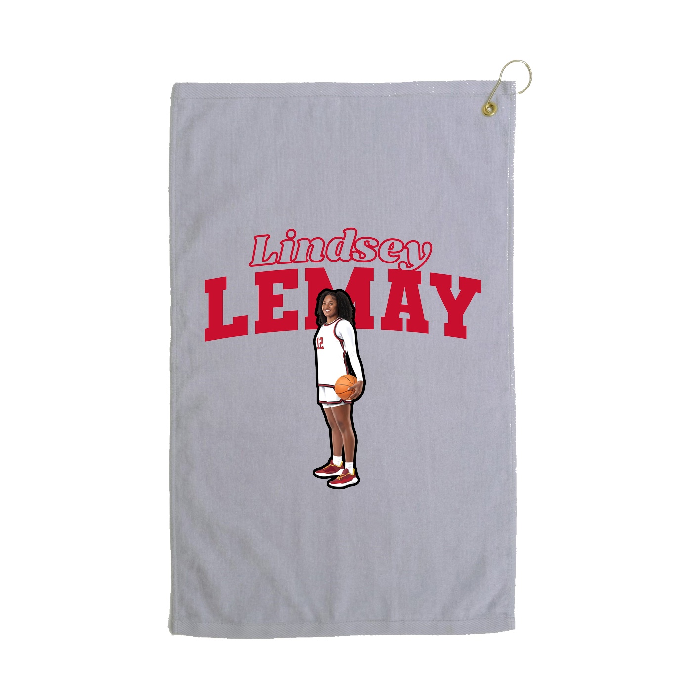 Golf Towel — Name Arch in Grey