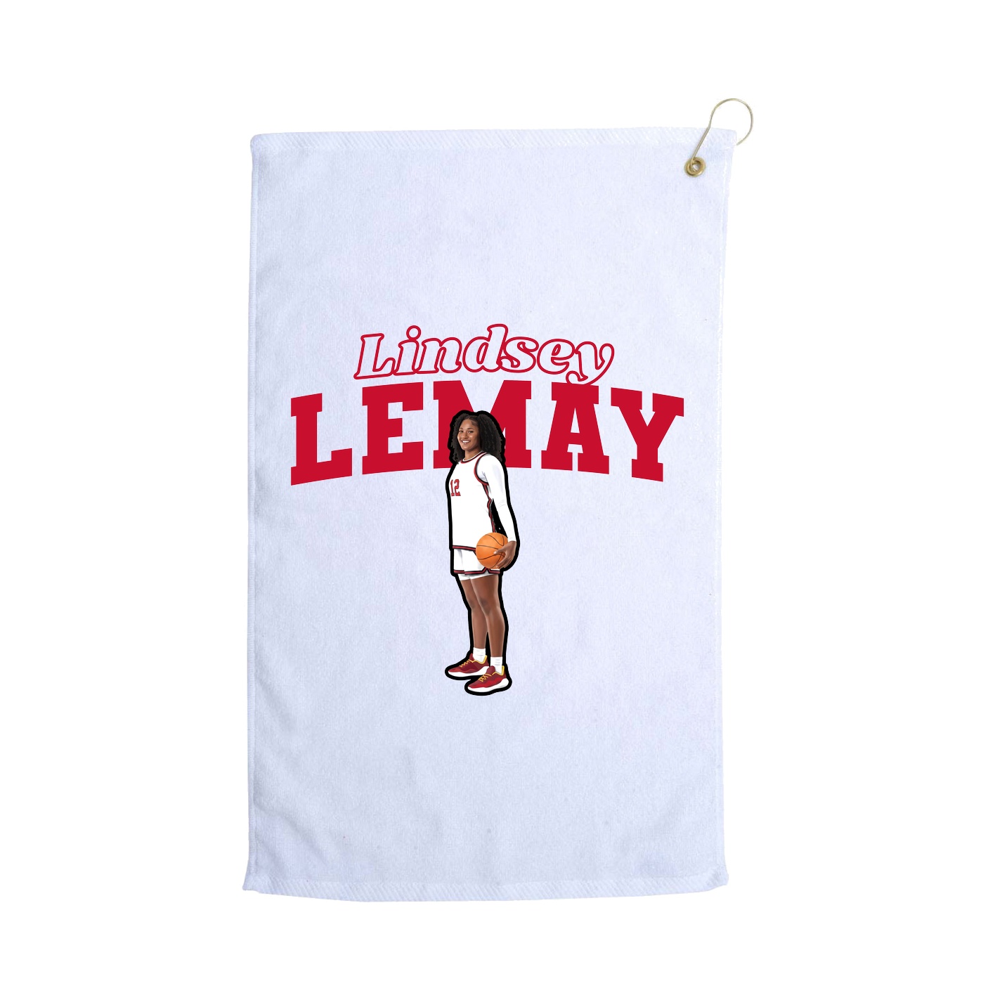 Golf Towel — Name Arch in White