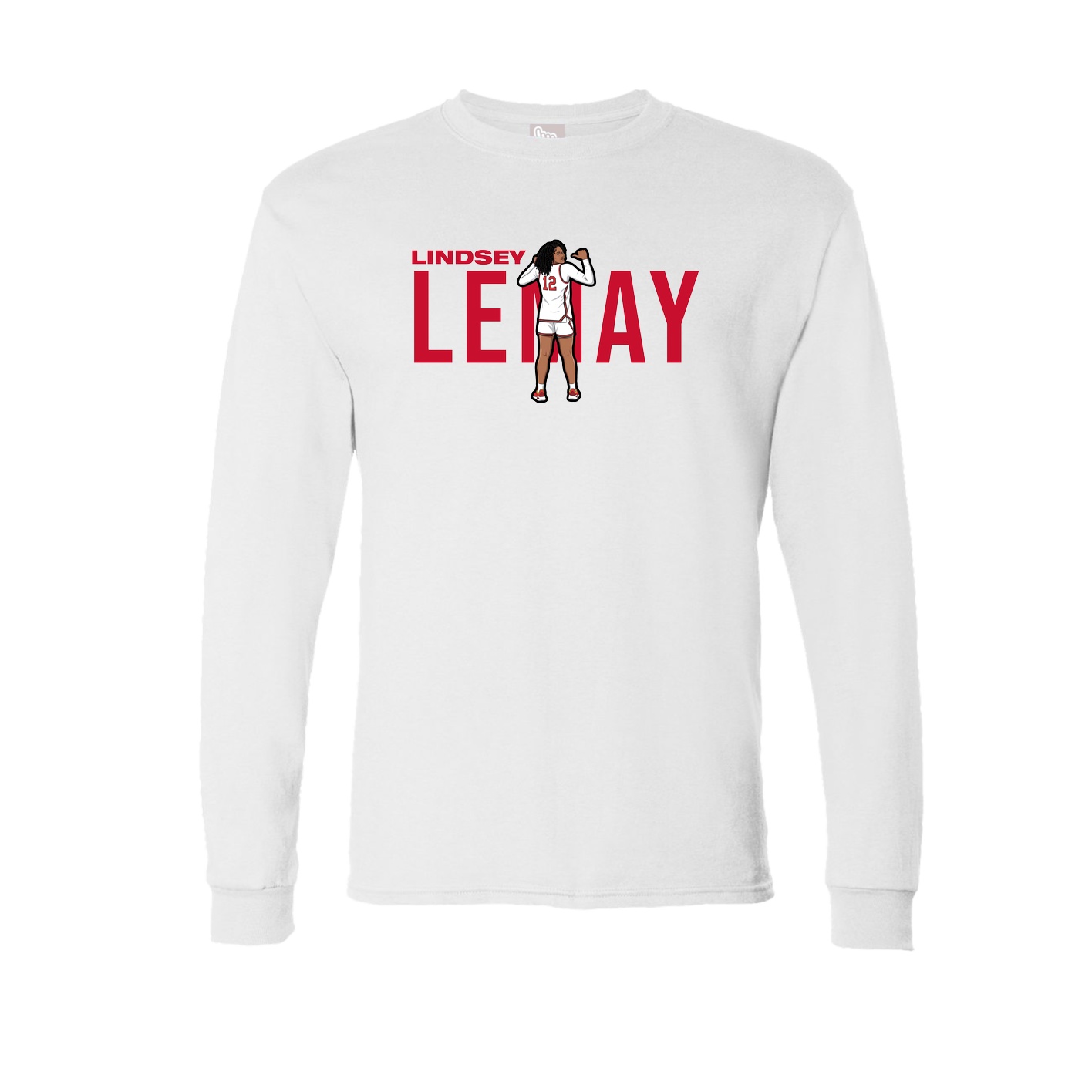 Long Sleeve Tee — Player Name in White